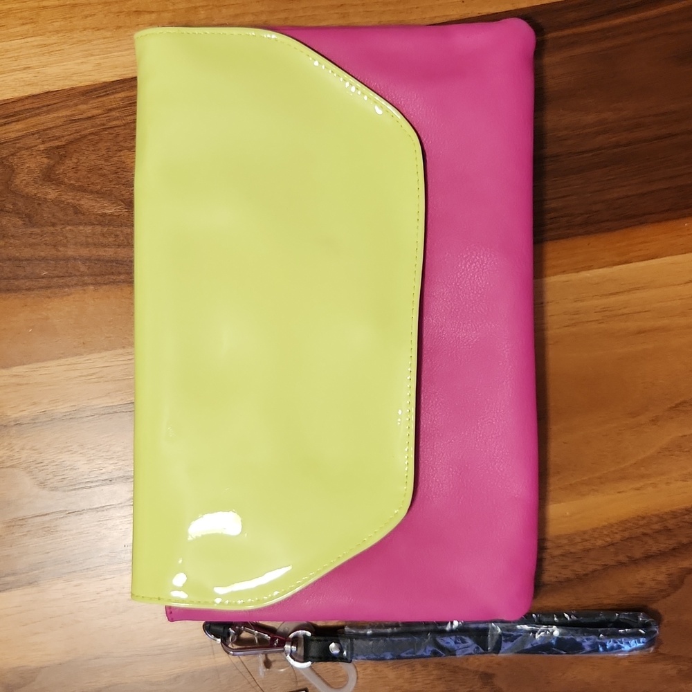 Neon Color Block Envelope Clutch